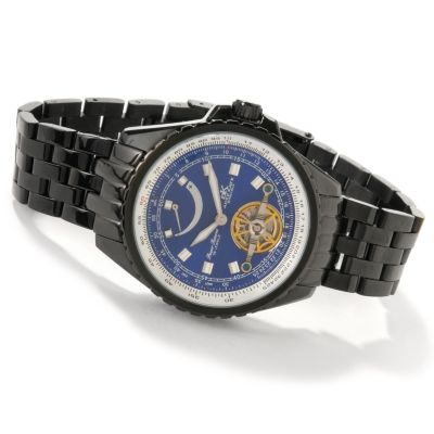Adee Kaye Men's Sabah Black Steel Collection Watch