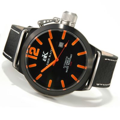 Adee Kaye Men's Hutton Collection Leather Strap Watch