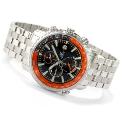 Adee Kaye Men's Magnifier Collection Stainless Steel Watch