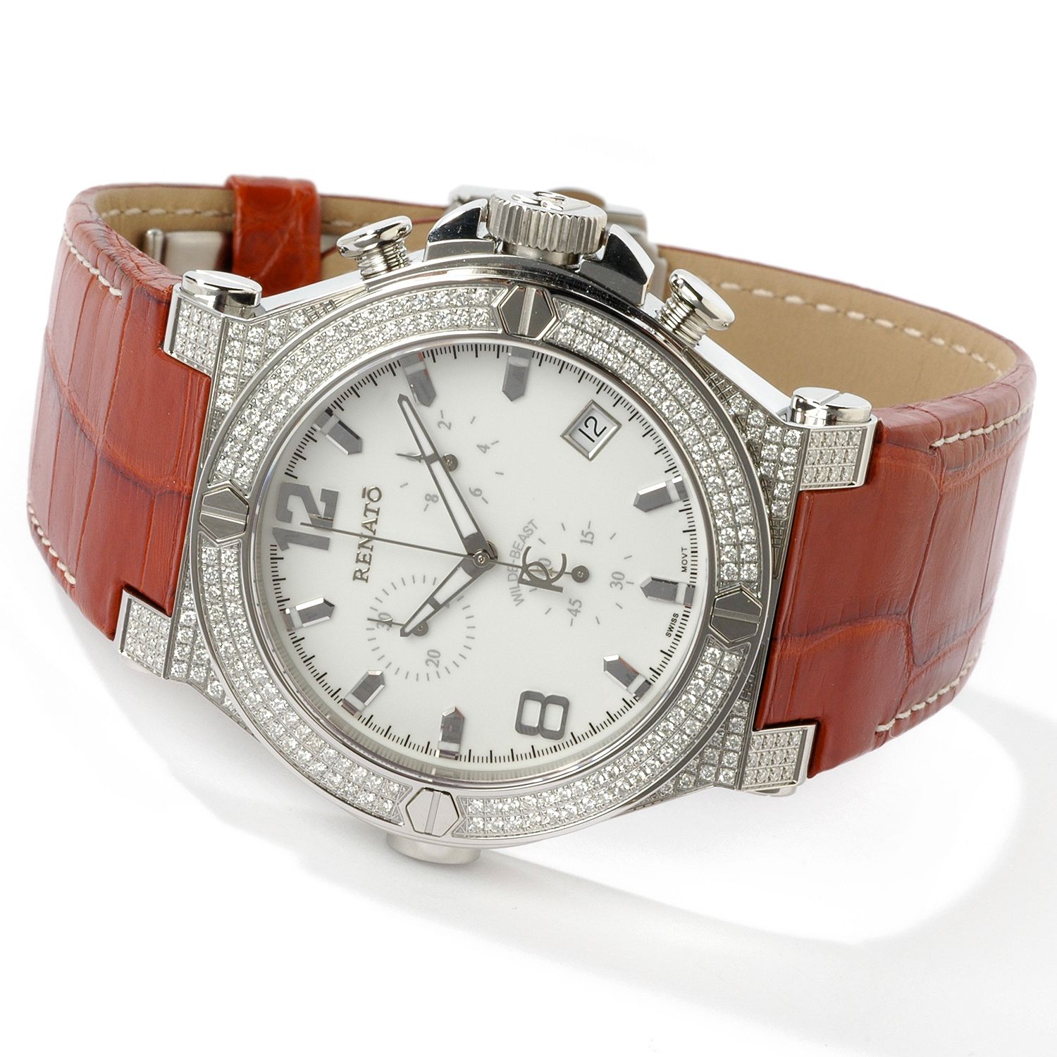 Renato Men WildeBeast 2.45ct Diamond Alligator Strap eBay