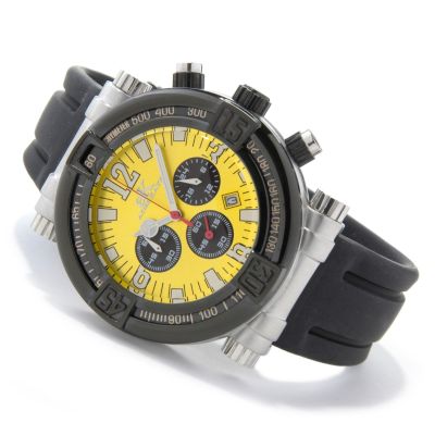 Adee Kaye Men's Revo Chronograph Stainless Steel Rubber Strap Watch