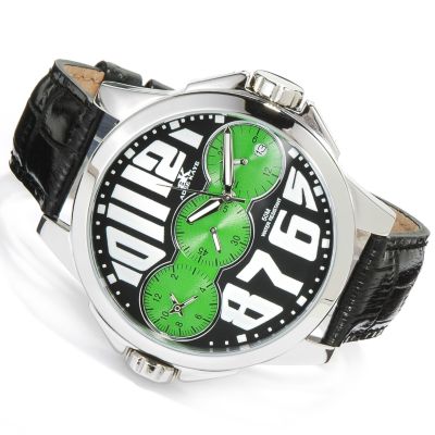 Adee Kaye Men's Touring Collection Dual Time Zone Chronograph Watch