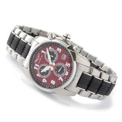Corvette Men's Speed Master Quartz Chronograph Stainless Steel Watch