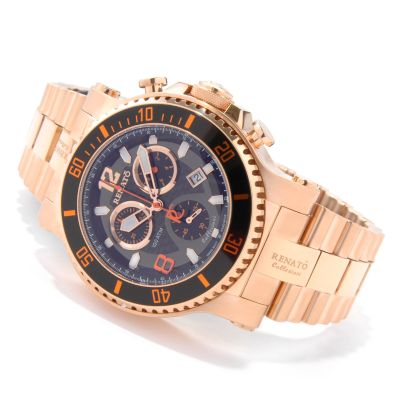 J175765 - Renato Men's T-Rex Diver 100 ATM Diver Rose-tone Stainless Steel Watch
