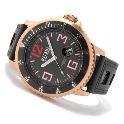 Ritmo Mundo Men's Hercules Automatic Titanium Carbon Fiber & Leather Strap Watch