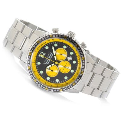Poseidon Men's Grand Racer Quartz Chronograph Stainless Steel Watch