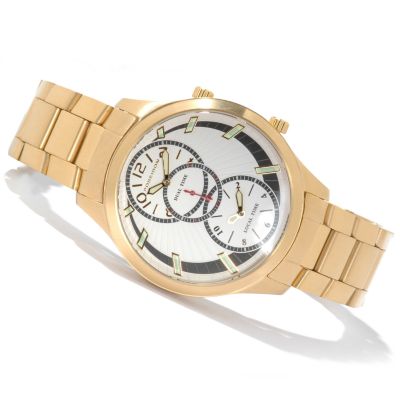 Poseidon Men's Dual Time Zone Quartz Stainless Steel Watch