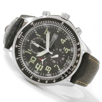 Croton Men's Chronomaster Chronograph Leather Strap Watch