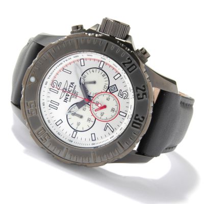 Invicta Men's Sport Japanese Quartz Chronograph Leather Strap Watch
