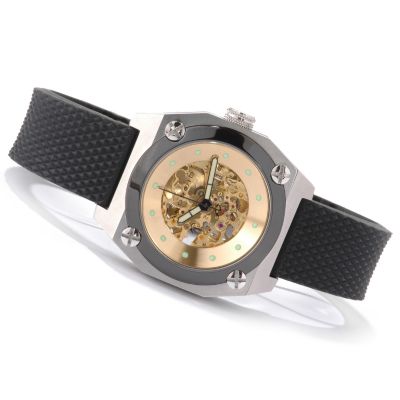 Android Men's Silverjet Automatic Skeleton Rubber Strap Watch