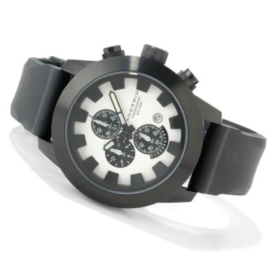 J176513 - Android Men's Antiforce Chronograph 2 Black Ionic Plated Case Rubber Strap Watch