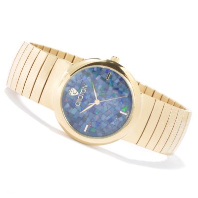 J176777 - Croton Men's or Women's Opal Dial Swiss Quartz Movement Stainless Steel Watch