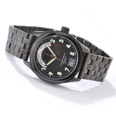 Android Men's Predator Swiss Quartz Retrograde Black Stainless Steel Watch