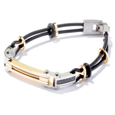 J177005 - Invicta Elements Stainless Steel & Carbon Fiber 8.75" Men's Bracelet