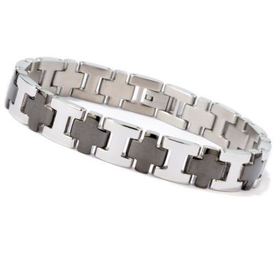 Invicta Elements Stainless Steel / Black Ionic Plating 8.5" Men's Bracelet