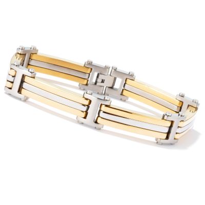 J177028 - Invicta Elements Stainless Steel 8.38" Silver-tone & Gold-tone Men's Bracelet