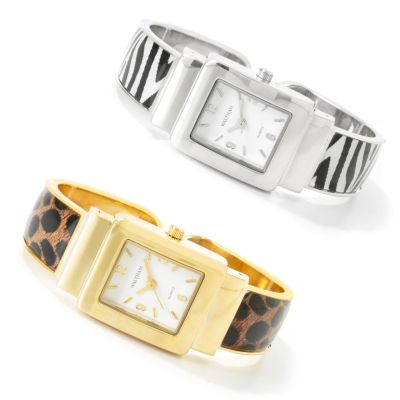 J177070 - Waltham Women's Set of Two Animal Print Cuff Bracelet Watches