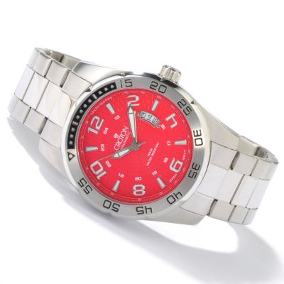 Croton Men's Aquamatic Silver-tone Stainless Steel Bracelet Watch