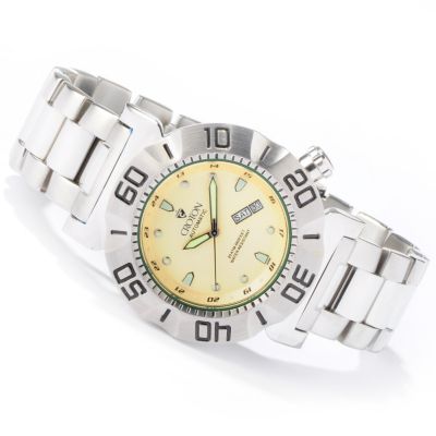 Croton Men's Green Vortex Diver Automatic Stainless Steel Bracelet Watch