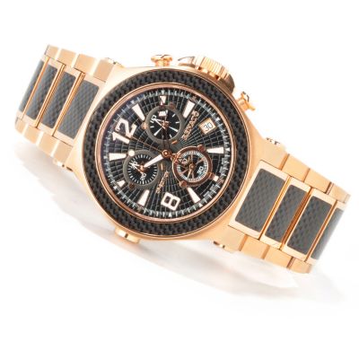 Renato Men's Wilde-Beast Chronograph Carbon Fiber Rose-tone Stainless Steel Watch