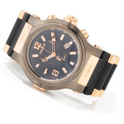 J177208 - Renato Men's T-Rex Chronograph Gunmetal Case Rubber Strap Watch