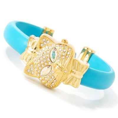 J177224 - Waltham Women's Crystal Kitty Design Cuff Bracelet Watch