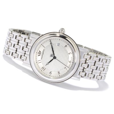 J177253 - Philip Men's Boudoir Trianon Swiss Quartz Silver-tone Stainless Steel Watch