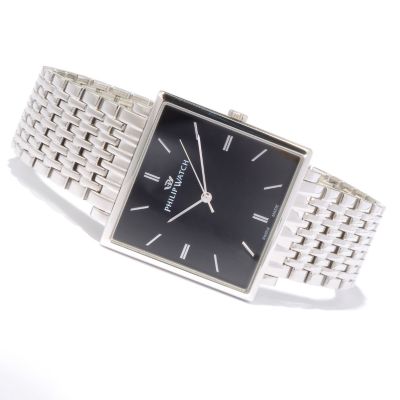 Philip Men's Prelude Carre Swiss Quartz Square Case Stainless Steel Watch