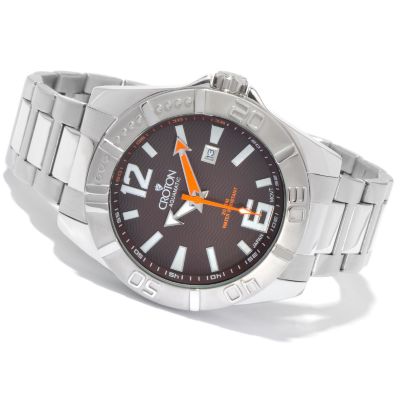 Croton Men's Three-Hand Silver-tone Stainless Steel Watch