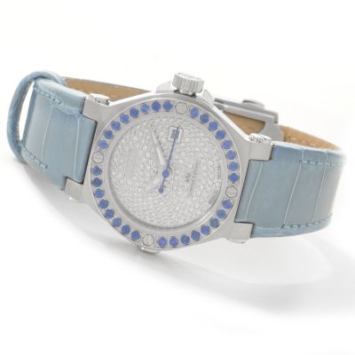Renato Women's Petite Diamond & Gemstone Alligator Strap Watch