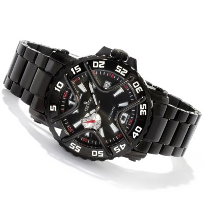 Croton Men's Sport Black Ionic Plated Stainless Steel Bracelet Watch