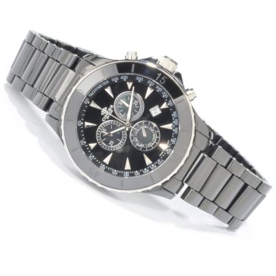 Oniss Men's Ceramica Deluxe Chronograph Tachymeter Ceramic Bracelet Watch