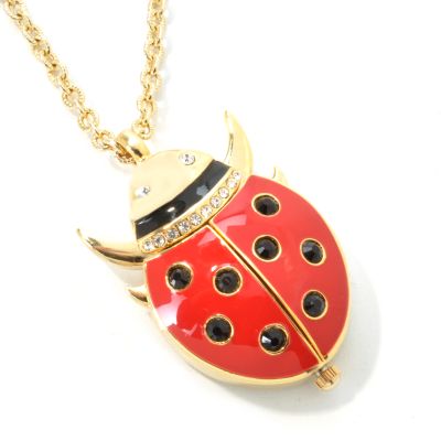 J177544 - Waltham Women's Ladybug Pendant Watch Necklace
