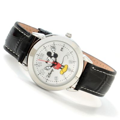 J177552 - Waltham Men's or Women's Mickey Mouse Leather Strap Watch