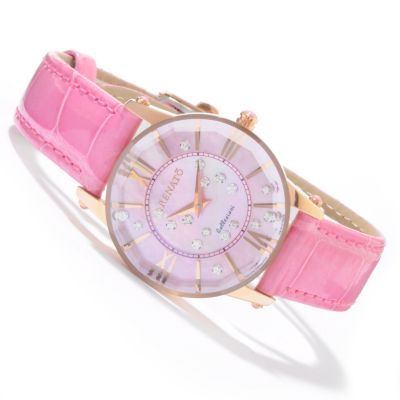 Renato Women's Beauty Sapphire Collection Diamond Alligator Strap Watch