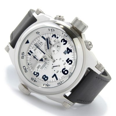 J177622 - Invicta Men's Force Master Chronograph Leather Strap Watch