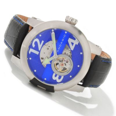 Android Men's Intercontinental Automatic Open Heart Leather Strap Watch
