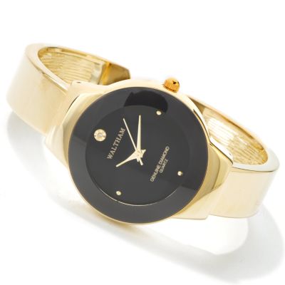 J177637 - Waltham Women's Round Diamond Accent High Polish Cuff Bracelet Watch