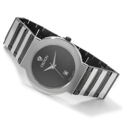 Croton Men's Classic-Style Swiss Quartz Movement Two-Tone Bracelet Watch