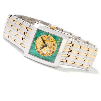 Croton Men's Automatic Genuine Stone Accent Skeleton Dial Bracelet Watch