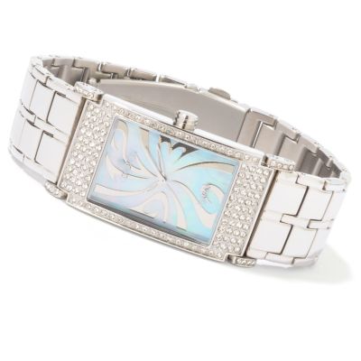 Croton Women's Mother-of-Pearl Dial Austrian Crystal Accent Bracelet Watch