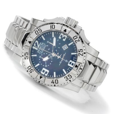 Invicta Reserve Men's Excursion Swiss Quartz Mother-of-Pearl Silver-tone Watch