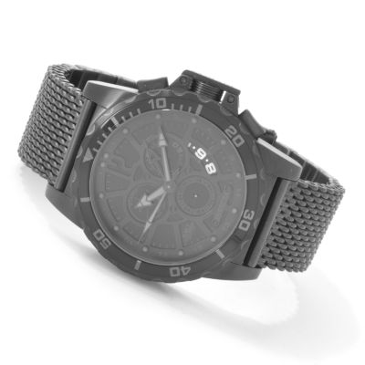 Invicta Men's Corduba Black Widow Swiss Quartz GMT/Alarm Mesh Bracelet Watch