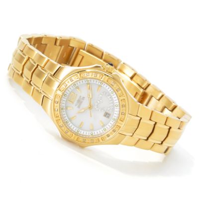 Invicta Women's Classique Heart Mother-of-Pearl Dial Gold-tone Watch