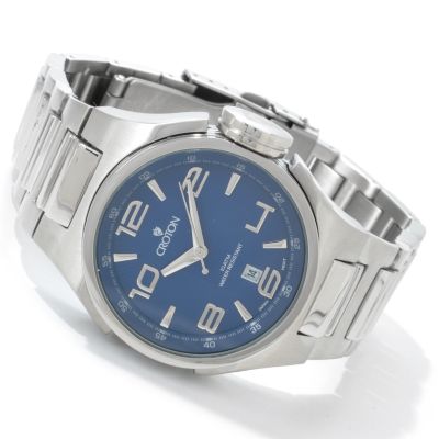 Croton Men's Textured Dial Stainless Steel Bracelet Watch