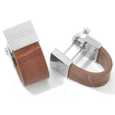 Invicta Elements Leather Strap Cuff Links