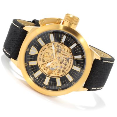 Invicta Men's Signature Skeletonized Automatic Genuine Leather Srap Watch