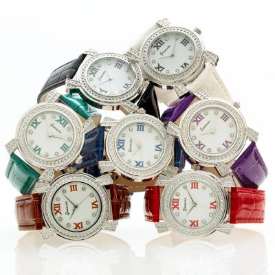 J177992 - Croton Women's Genevex 7-in-1 Autumn Colors Leather Strap Watch Set