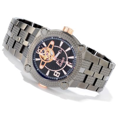 Renato Men's Vulcan Swiss Automatic Gunmetal Stainless Steel Watch