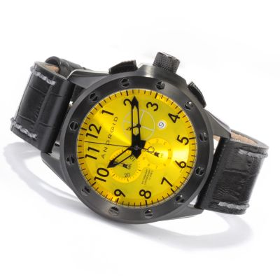 J178119 - Android Men's Stealth Chronograph Black Ionic-Plated Case Strap Watch